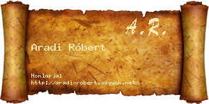 Aradi Róbert névjegykártya